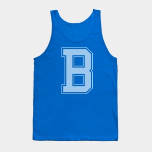 Monogram Light Blue Varsity College Initial B Tank Top